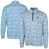 Indianapolis Colts Cutter & Buck Traverse Camo Print Stretch Quarter-Zip Pullover Top - Blue - NFL