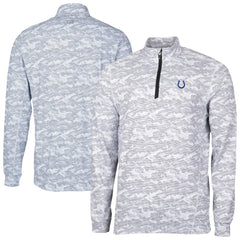 Indianapolis Colts Cutter & Buck Traverse Camo Print Stretch Quarter-Zip Top - Charcoal - NFL
