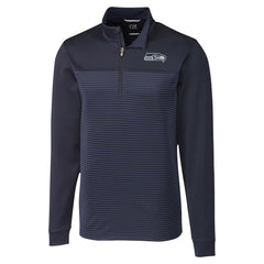 Seattle Seahawks Cutter & Buck Traverse Stripe Stretch DryTec Quarter-Zip Top - Navy - NFL