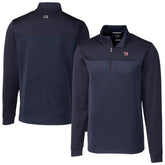 New York Giants Cutter & Buck Traverse Stripe Stretch DryTec Quarter-Zip Top - Navy - NFL
