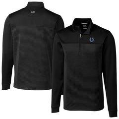 Indianapolis Colts Cutter & Buck Traverse Stripe Stretch DryTec Quarter-Zip Top - Black - NFL