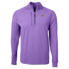 Baltimore Ravens Cutter & Buck Adapt Eco Raglan Quarter-Zip Jacket - Heather Purple - NFL