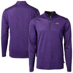 Baltimore Ravens Cutter & Buck Virtue Eco Pique Micro Stripe Quarter-Zip Jacket - Purple - NFL