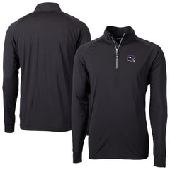 Minnesota Vikings Cutter & Buck Big & Tall Adapt Eco DryTec Raglan Quarter-Zip Jacket - Black - NFL