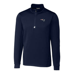 New England Patriots Cutter & Buck Big & Tall Traverse Eco Tri-Blend DryTec Quarter-Zip Jacket - Navy - NFL