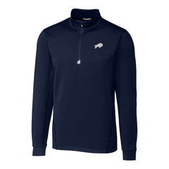 Buffalo Bills Cutter & Buck Big & Tall Traverse Eco Tri-Blend DryTec Quarter-Zip Jacket - Navy - NFL