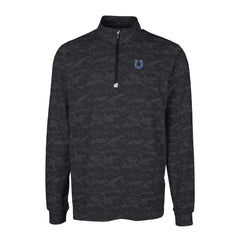 Indianapolis Colts Cutter & Buck Big & Tall Traverse Eco Camo Tri-Blend DryTec Quarter-Zip Jacket - Black - NFL