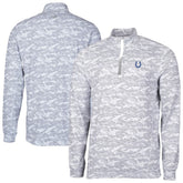Indianapolis Colts Cutter & Buck Big & Tall Traverse Eco Camo Tri-Blend DryTec Quarter-Zip Jacket - Charcoal - NFL