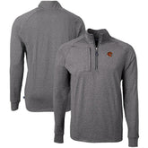 Cincinnati Bengals Cutter & Buck Big & Tall Adapt Eco Raglan Quarter-Zip Jacket - Heather Black - NFL