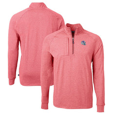 Buffalo Bills Cutter & Buck Big & Tall Adapt Eco Raglan Quarter-Zip Jacket - Heather Red - NFL