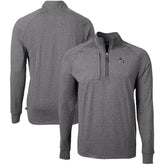 Carolina Panthers Cutter & Buck Big & Tall Adapt Eco Raglan Quarter-Zip Jacket - Heather Black - NFL