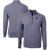 Chicago Bears Cutter & Buck Big & Tall Adapt Eco Raglan Quarter-Zip Jacket - Heather Navy - NFL