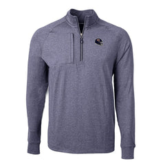 Chicago Bears Cutter & Buck Big & Tall Adapt Eco Raglan Quarter-Zip Jacket - Heather Navy - NFL
