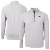 Baltimore Ravens Cutter & Buck Big & Tall Adapt Eco Raglan Quarter-Zip Jacket - Heather Gray - NFL