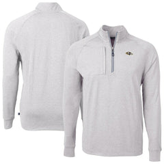 Baltimore Ravens Cutter & Buck Big & Tall Adapt Eco Raglan Quarter-Zip Jacket - Heather Gray - NFL