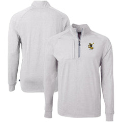 Pittsburgh Steelers Cutter & Buck Big & Tall Adapt Eco Raglan Quarter-Zip Jacket - Heather Gray - NFL