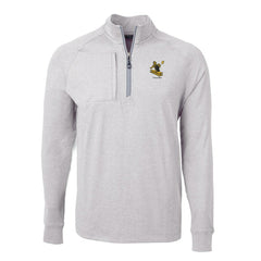 Pittsburgh Steelers Cutter & Buck Big & Tall Adapt Eco Raglan Quarter-Zip Jacket - Heather Gray - NFL