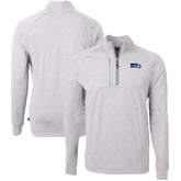 Seattle Seahawks Cutter & Buck Big & Tall Adapt Eco Raglan Quarter-Zip Jacket - Heather Gray - NFL