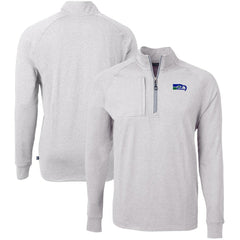 Seattle Seahawks Cutter & Buck Big & Tall Adapt Eco Raglan Quarter-Zip Jacket - Heather Gray - NFL