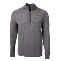 Green Bay Packers Cutter & Buck Big & Tall Adapt Eco Raglan Quarter-Zip Jacket - Heather Black - NFL