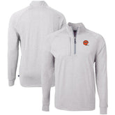 Cincinnati Bengals Cutter & Buck Big & Tall Adapt Eco Raglan Quarter-Zip Jacket - Heather Gray - NFL