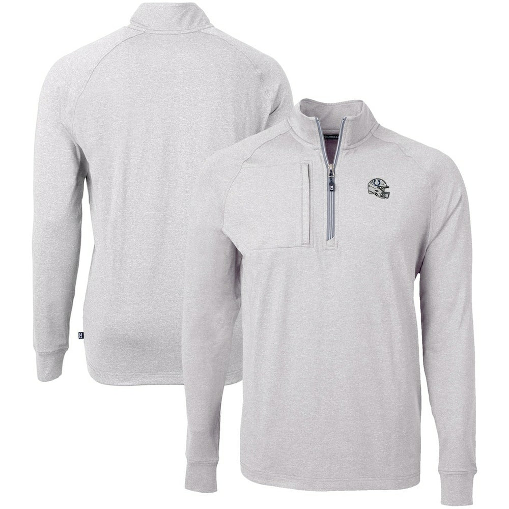 Indianapolis Colts Cutter & Buck Big & Tall Adapt Eco Raglan Quarter-Zip Jacket - Heather Gray - NFL