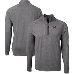 Jacksonville Jaguars Cutter & Buck Big & Tall Adapt Eco Raglan Quarter-Zip Jacket - Heather Black - NFL