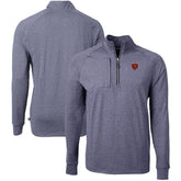 Chicago Bears Cutter & Buck Big & Tall Adapt Eco Raglan Quarter-Zip Jacket - Heather Navy - NFL