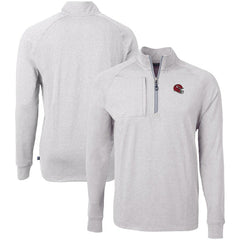 Kansas City Chiefs Cutter & Buck Big & Tall Adapt Eco Raglan Quarter-Zip Jacket - Heather Gray - NFL