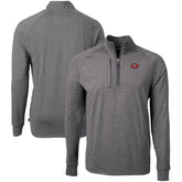 San Francisco 49ers Cutter & Buck Big & Tall Adapt Eco Raglan Quarter-Zip Jacket - Heather Black - NFL