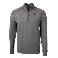 San Francisco 49ers Cutter & Buck Big & Tall Adapt Eco Raglan Quarter-Zip Jacket - Heather Black - NFL