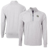 Los Angeles Chargers Cutter & Buck Big & Tall Adapt Eco Raglan Quarter-Zip Jacket - Heather Gray - NFL