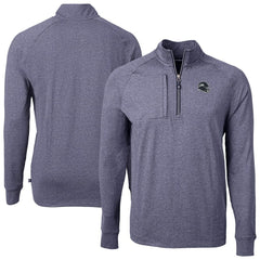 Seattle Seahawks Cutter & Buck Big & Tall Adapt Eco Raglan Quarter-Zip Jacket - Heather Navy - NFL