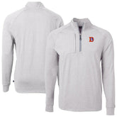 Denver Broncos Cutter & Buck Big & Tall Adapt Eco Raglan Quarter-Zip Jacket - Heather Gray - NFL