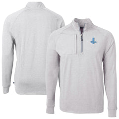 Detroit Lions Cutter & Buck Big & Tall Adapt Eco Raglan Quarter-Zip Jacket - Heather Gray - NFL