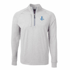 Detroit Lions Cutter & Buck Big & Tall Adapt Eco Raglan Quarter-Zip Jacket - Heather Gray - NFL