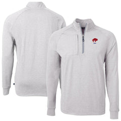 Buffalo Bills Cutter & Buck Big & Tall Adapt Eco Raglan Quarter-Zip Jacket - Heather Gray - NFL