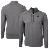 New York Giants Cutter & Buck Big & Tall Adapt Eco Raglan Quarter-Zip Jacket - Heather Black - NFL