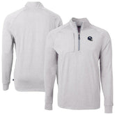 New York Giants Cutter & Buck Big & Tall Adapt Eco Raglan Quarter-Zip Jacket - Heather Gray - NFL