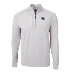 New York Giants Cutter & Buck Big & Tall Adapt Eco Raglan Quarter-Zip Jacket - Heather Gray - NFL