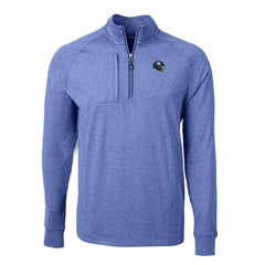 New York Giants Cutter & Buck Big & Tall Adapt Eco Raglan Quarter-Zip Jacket - Heather Royal - NFL