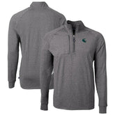 Philadelphia Eagles Cutter & Buck Big & Tall Adapt Eco Raglan Quarter-Zip Jacket - Heather Black - NFL