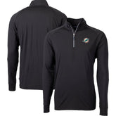Miami Dolphins Cutter & Buck Big & Tall Adapt Eco DryTec Raglan Quarter-Zip Jacket - Black - NFL