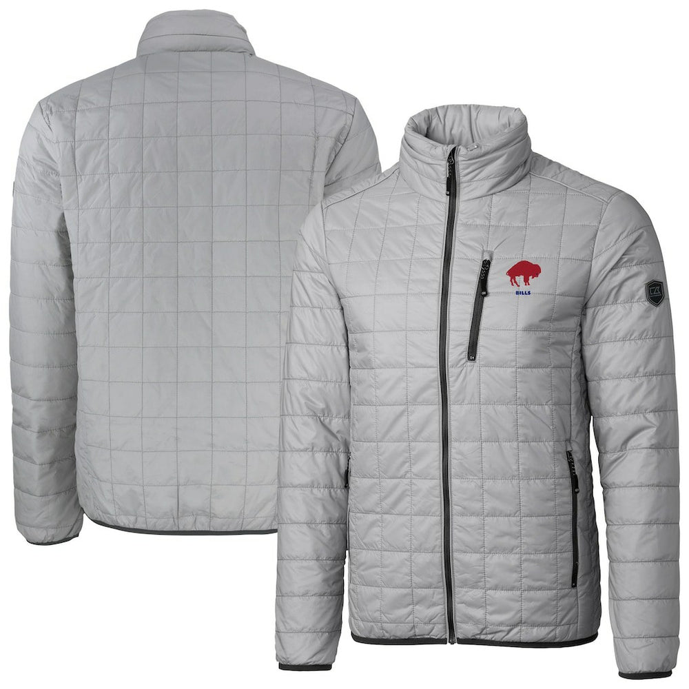 Buffalo Bills Cutter & Buck Big & Tall Rainier PrimaLoft Eco Insulated Full-Zip Puffer Jacket - Gray - NFL