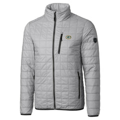 Green Bay Packers Cutter & Buck Big & Tall Rainier PrimaLoft Eco Insulated Full-Zip Hoodie Puffer Jacket - Gray - NFL