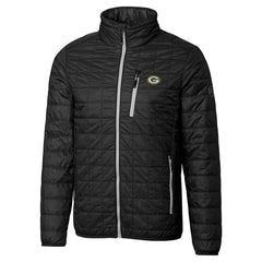 Green Bay Packers Cutter & Buck Big & Tall Rainier PrimaLoft Eco Insulated Full-Zip Hoodie Puffer Jacket - Black - NFL