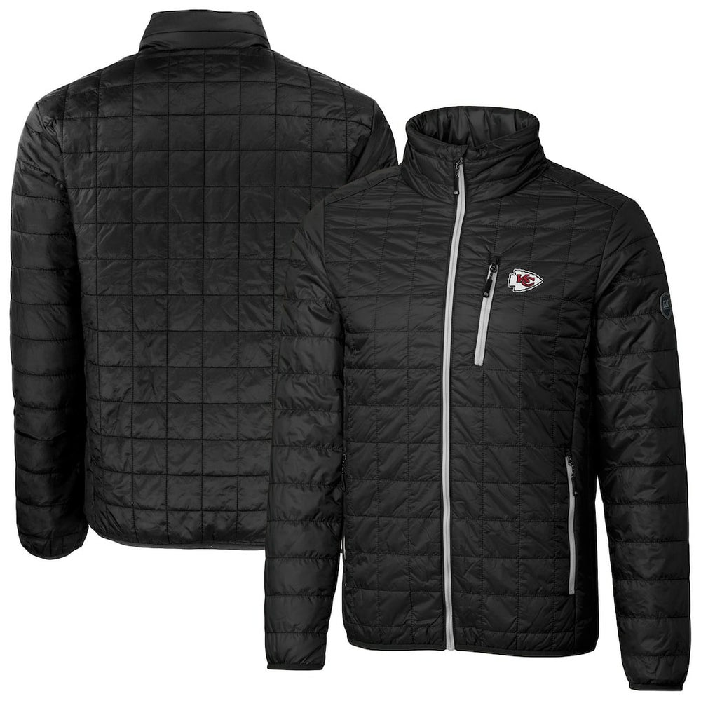 Kansas City Chiefs Cutter & Buck Big & Tall Rainier PrimaLoft Eco Insulated Full-Zip Hoodie Puffer Jacket - Black - NFL
