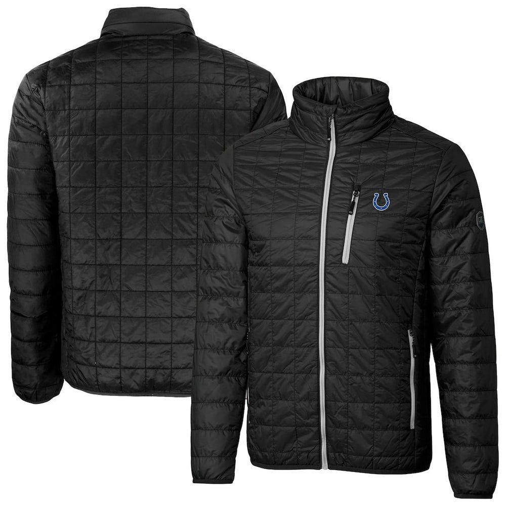 Indianapolis Colts Cutter & Buck Big & Tall Rainier PrimaLoft Eco Insulated Full-Zip Hoodie Puffer Jacket - Black - NFL
