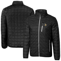 Minnesota Vikings Cutter & Buck Big & Tall Rainier PrimaLoft Eco Insulated Full-Zip Hoodie Puffer Jacket - Black - NFL