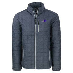 Buffalo Bills Cutter & Buck Big & Tall Rainier PrimaLoft Eco Insulated Full-Zip Hoodie Puffer Jacket - Charcoal - NFL